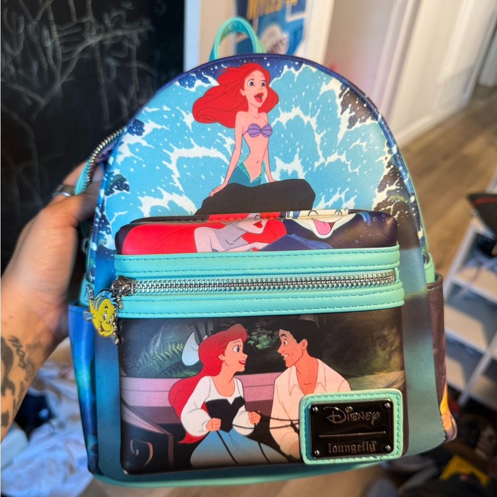 Loungefly Blue Mini Backpack with Underwater Theme